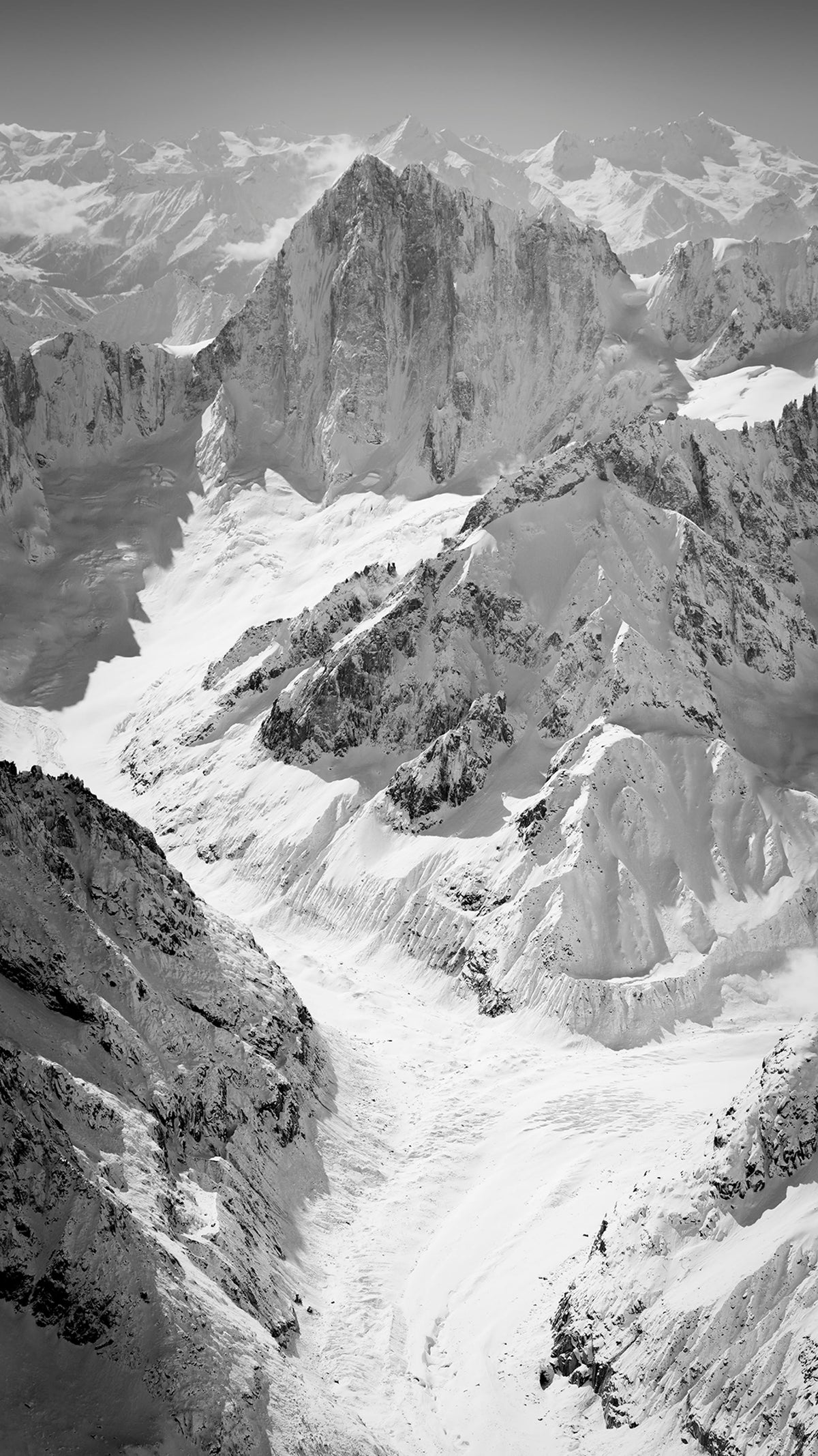 Grandes Jorasses, Glacier de Leschaux